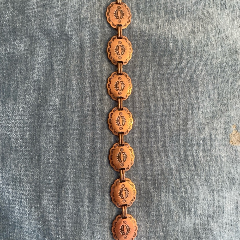 Southwestern Copper Concho Linked Bracelet - image 3